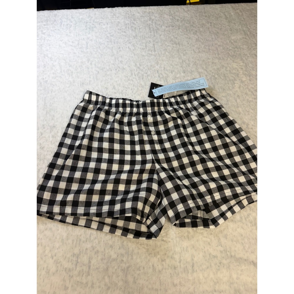 Art Class Kids Black White Buffalo Plaid Sleep Shorts XXL 16/18 NWT